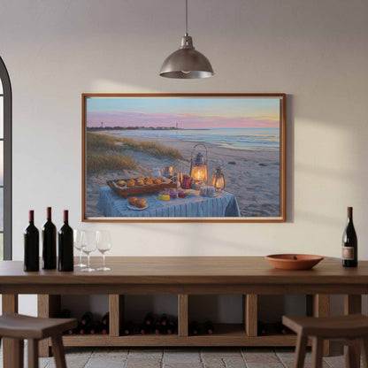Cape Cod Beach Canvas Art – styled room view 5