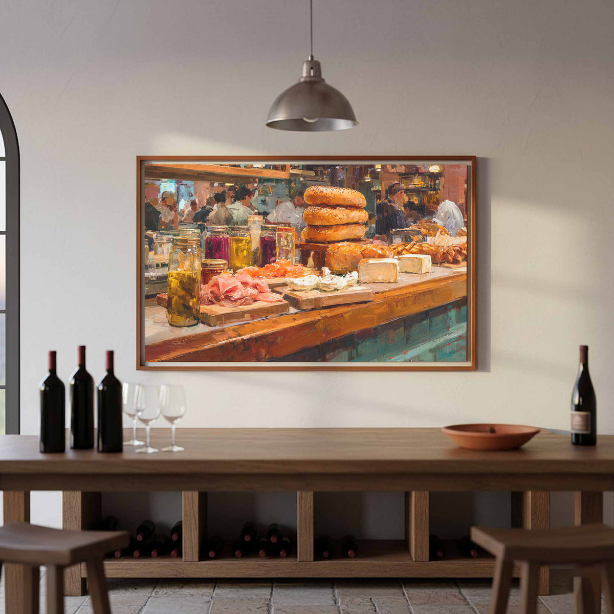 Impressionist Deli Counter Canvas Print – styled room view 5