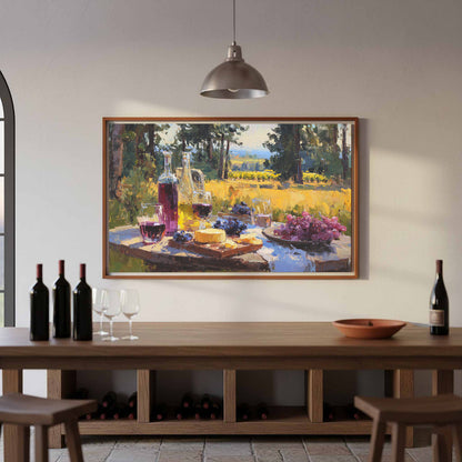Oregon Vineyard Canvas Art – styled room view 6