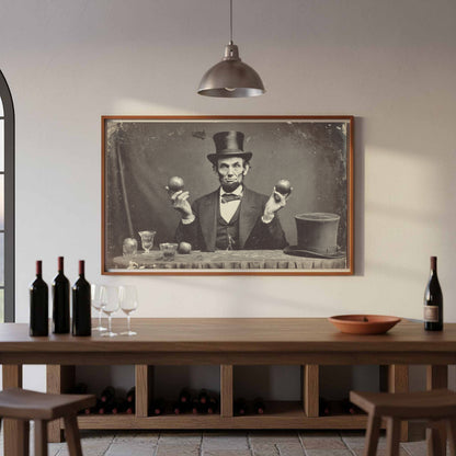 Lincoln Portrait Canvas Art – styled room view 5