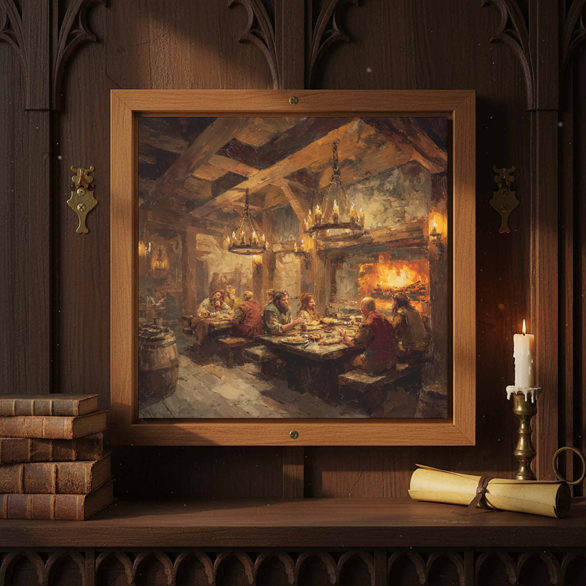 Medieval Tavern Canvas Print – styled room view 2