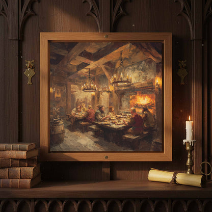 Medieval Tavern Canvas Print – styled room view 2