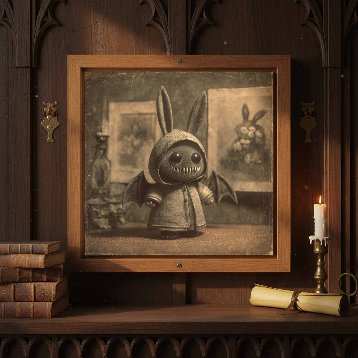 Gothic Monster Art Print – styled room view 2