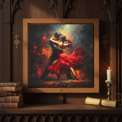 Passionate Tango Canvas Wall Art – styled room view 2