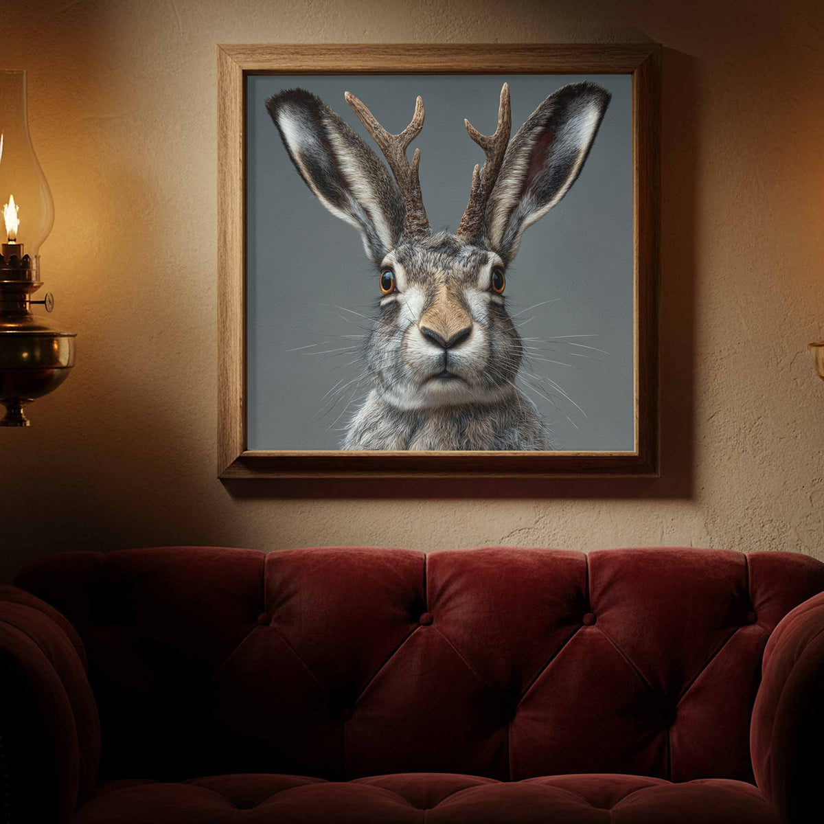 Jackalope Canvas Wall Art – styled room view 2
