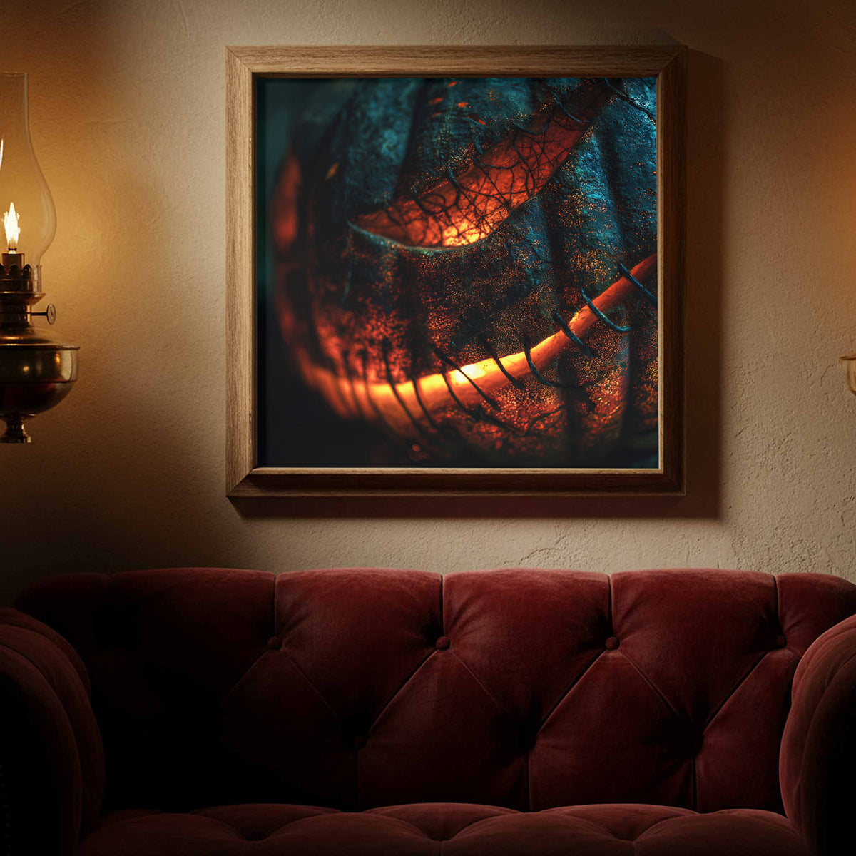 Jack-O-Lantern Halloween Canvas Print – styled room view 5