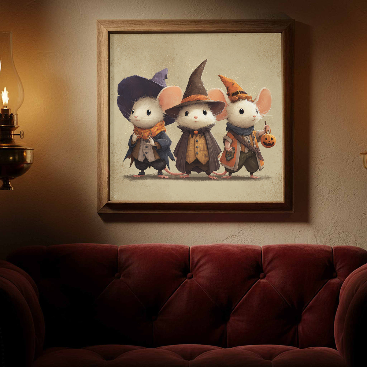 Halloween Mouse Wall Art – styled room view 3