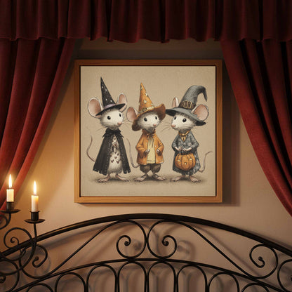 Halloween Mice Canvas Wall Art – styled room view 3
