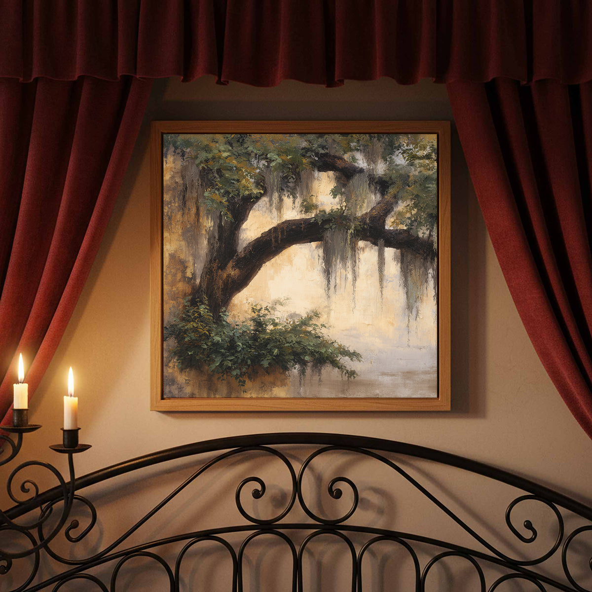Oak Tree Canvas Wall Art – styled room view 3
