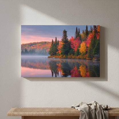 Autumn Lake Canvas Print – styled room view 4