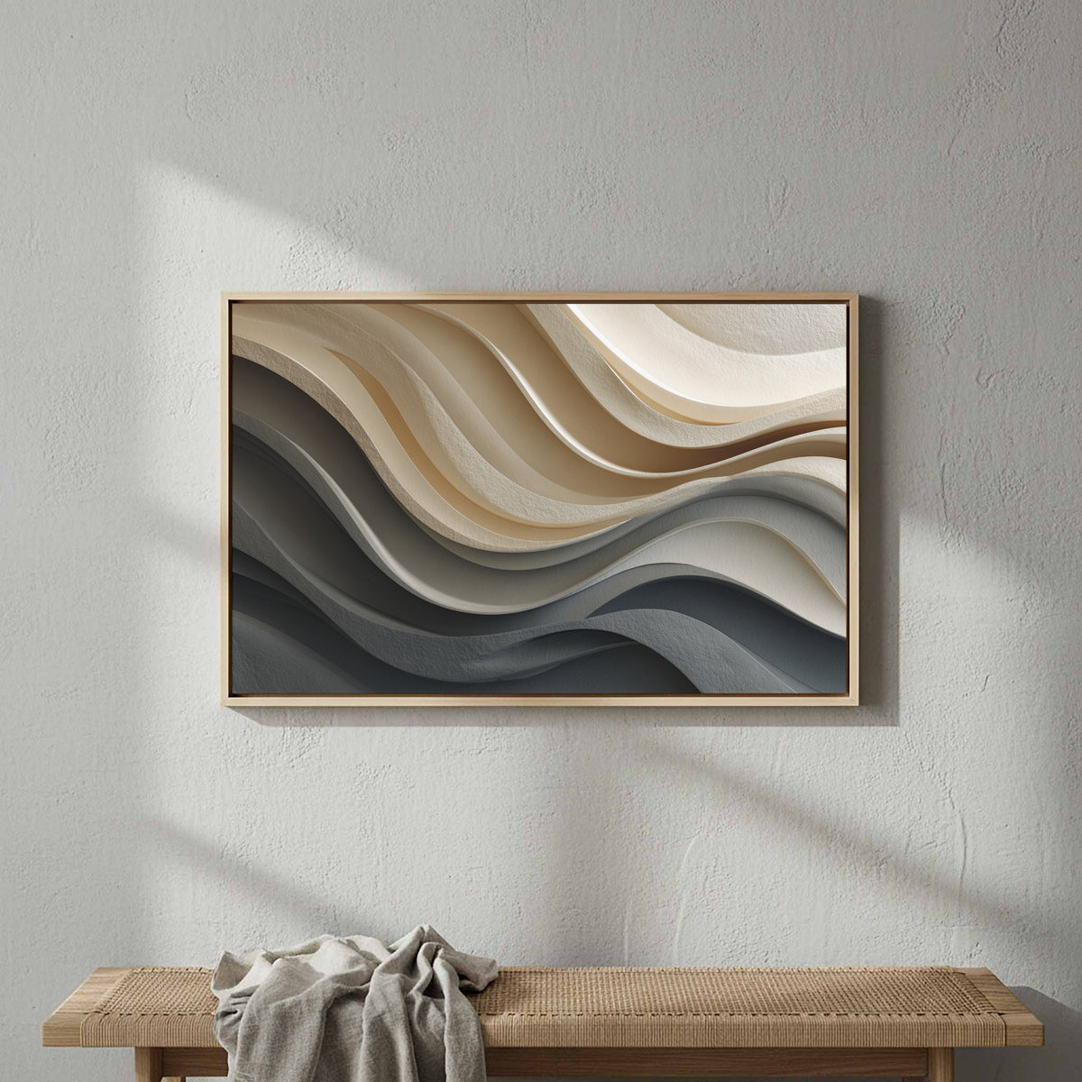Abstract Sculptural Wall Art – styled room view 3
