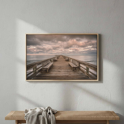 Ocean Pier Canvas Wall Art – styled room view 3