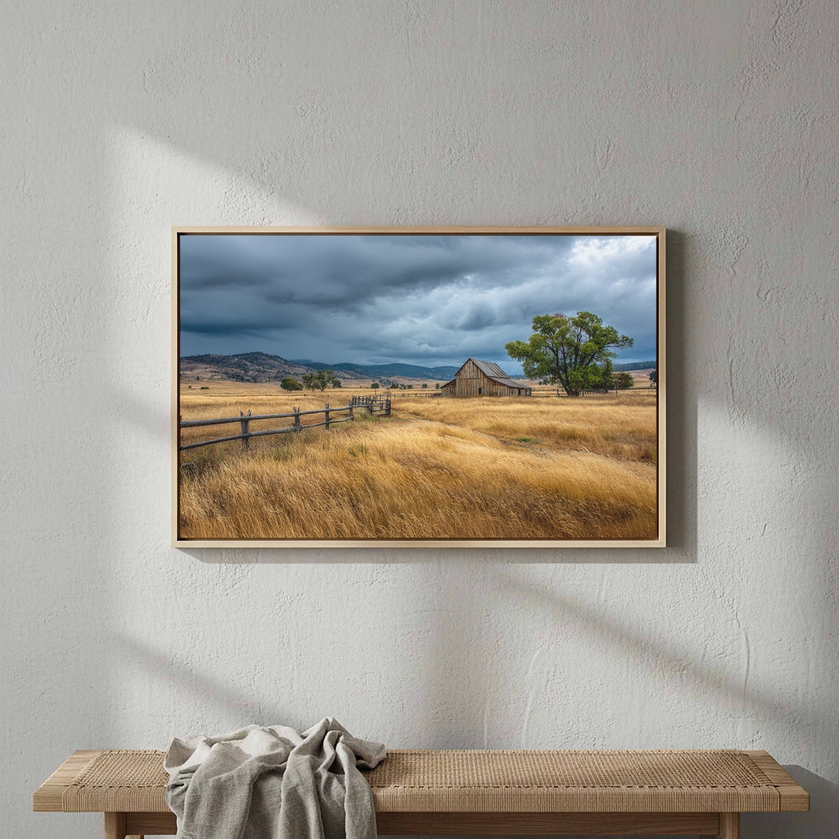 Rustic Barn Canvas Print – styled room view 4