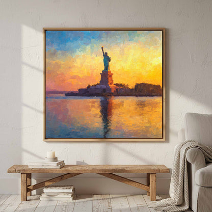Statue of Liberty Sunrise Canvas Print – styled room view 4