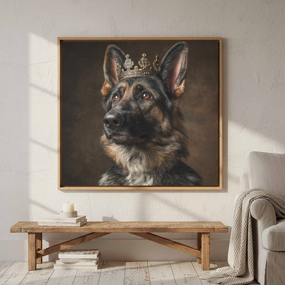 German Shepherd Dog Crown Canvas Print – styled room view 3