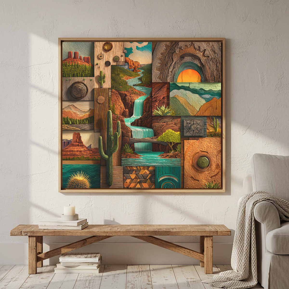 Arizona Desert Landscape Canvas Print – styled room view 3