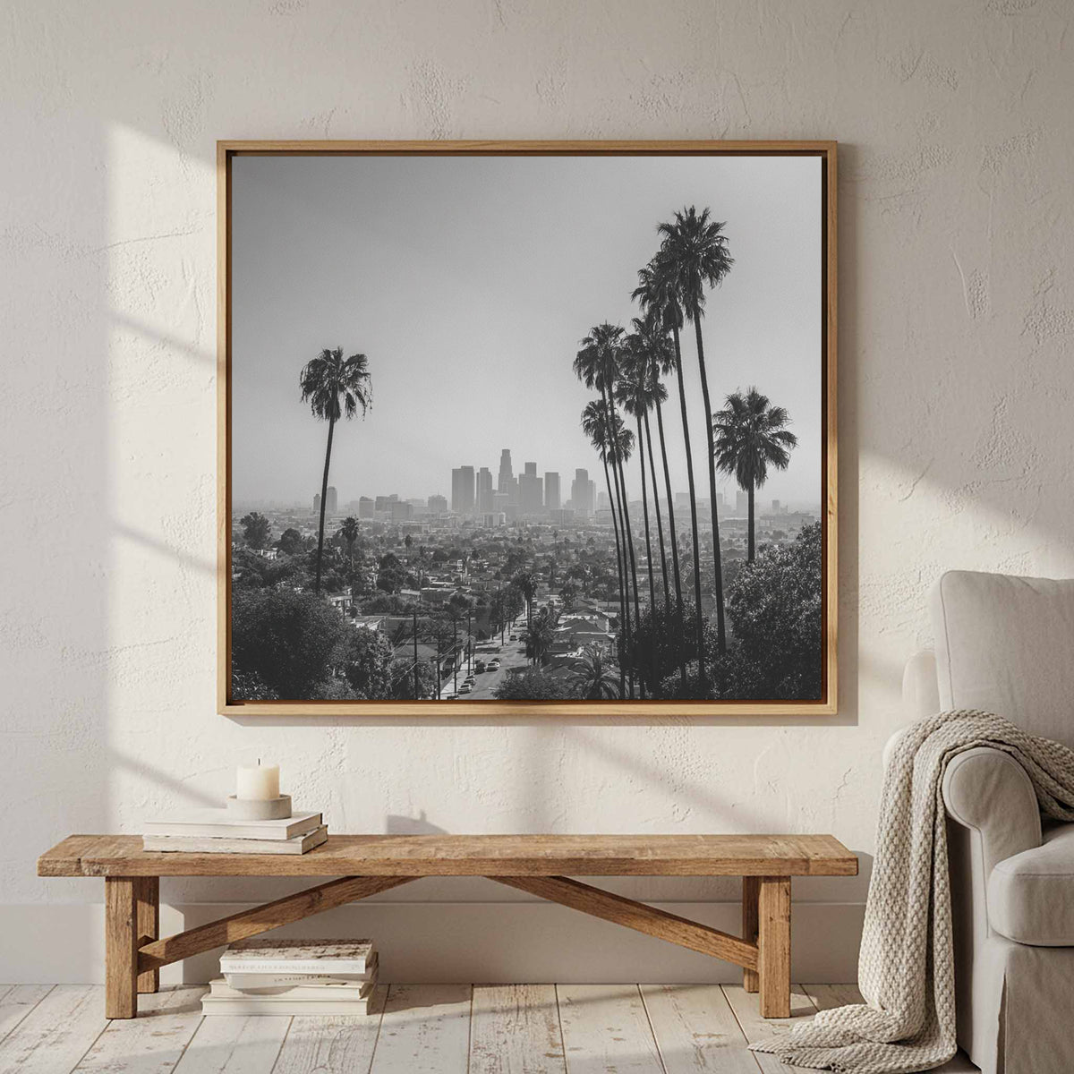 Los Angeles Skyline Canvas Print – styled room view 2
