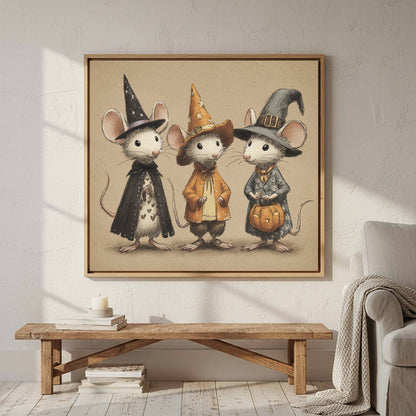 Halloween Mice Canvas Wall Art – styled room view 4