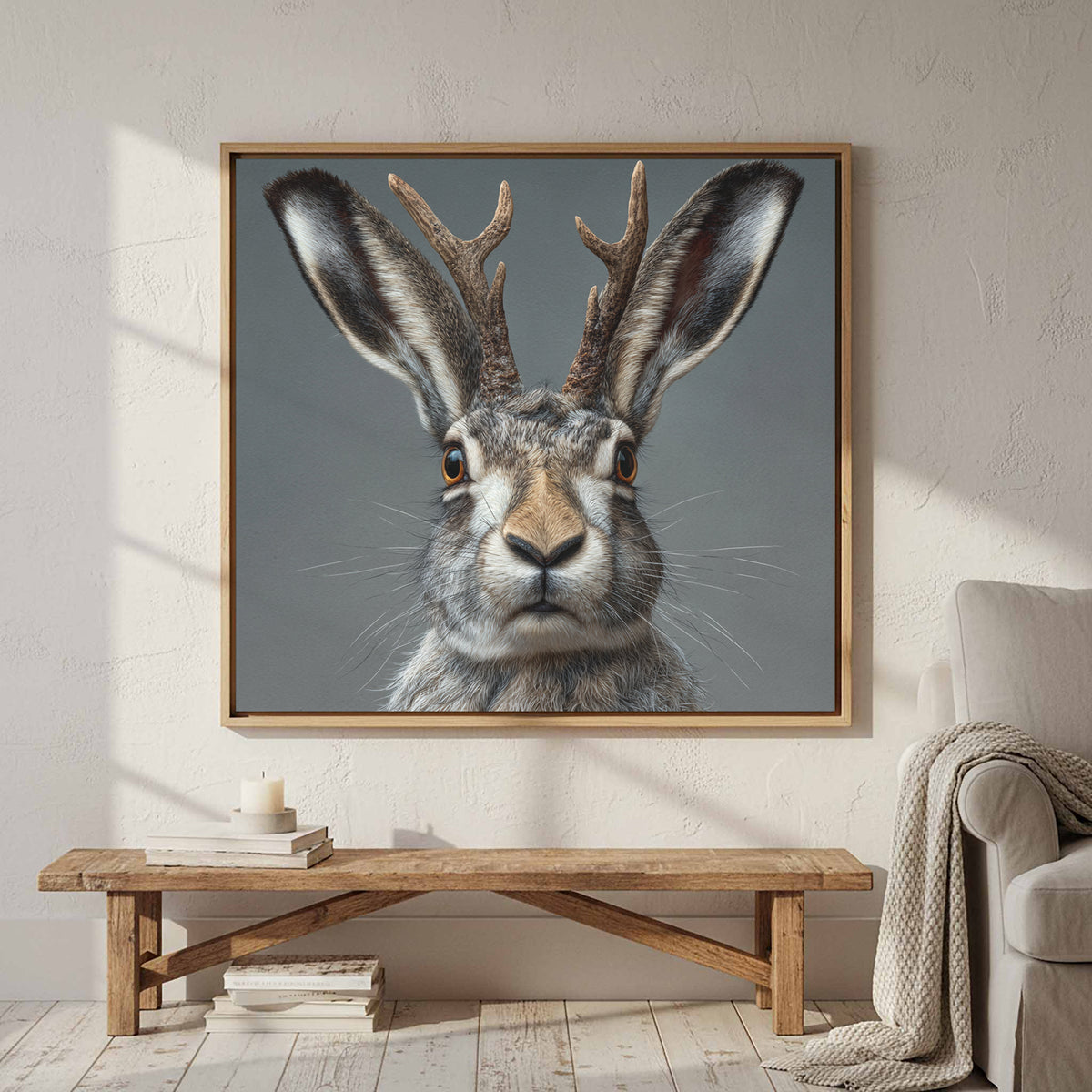Jackalope Canvas Wall Art – styled room view 3
