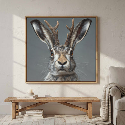 Jackalope Canvas Wall Art – styled room view 3