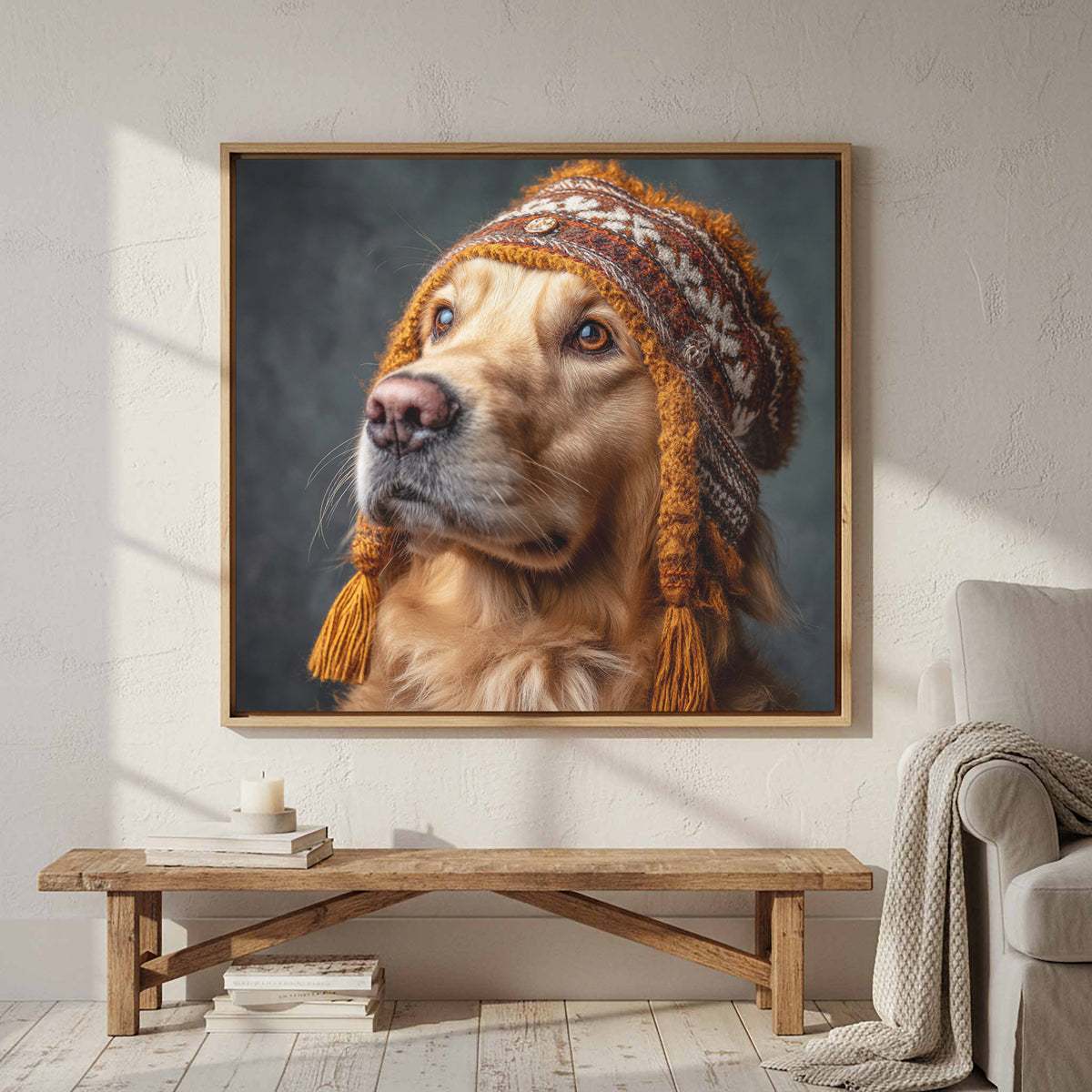 Golden Retriever German Hat Canvas Print — product image 6