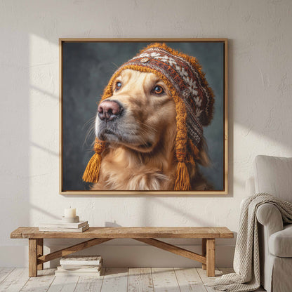 Golden Retriever German Hat Canvas Print — product image 6