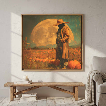 Halloween Cowboy Canvas Print – styled room view 3