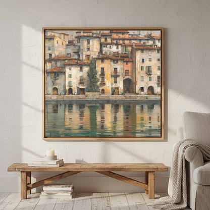 European Waterfront Canvas Print – styled room view 4