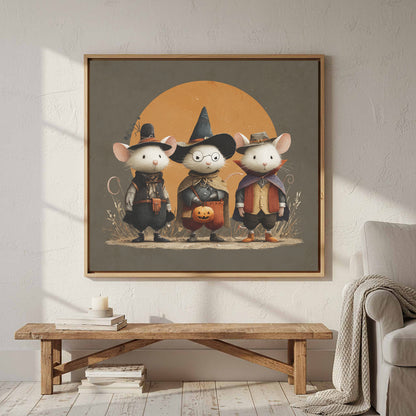 Halloween Mice Canvas Print – styled room view 2