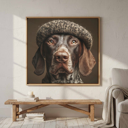 German Shorthaired Pointer Canvas Art – styled room view 3