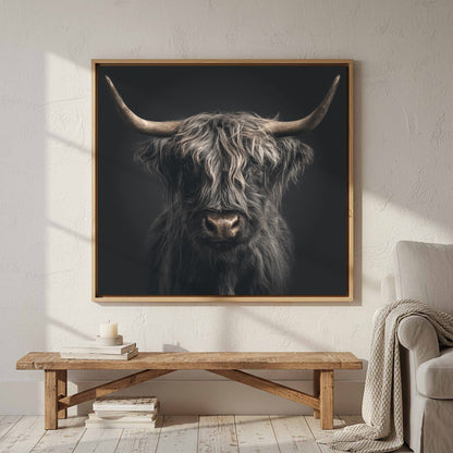 Highland Cow Canvas Print – styled room view 5