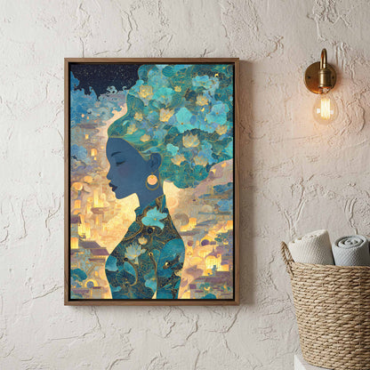 Asian Woman Silhouette Canvas Wall Art — product image 4