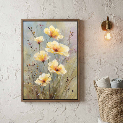 Watercolor Poppy Wall Art – styled room view 4