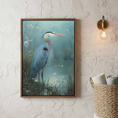Great Blue Heron Canvas Print – styled room view 3