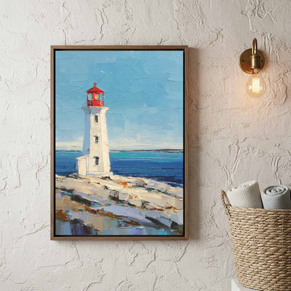 Peggy's Point Lighthouse Canvas Wall Art – styled room view 3