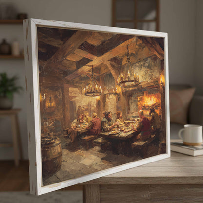 Medieval Tavern Canvas Print – styled room view 3