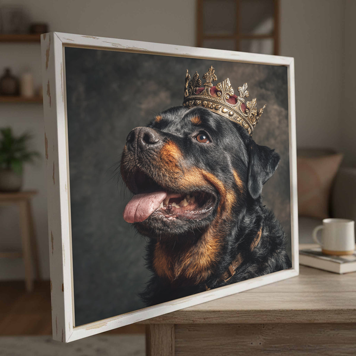 Rottweiler King Canvas Print – styled room view 2