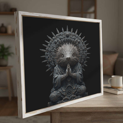 Surreal Porcupine Buddha Canvas Wall Art — product image 5