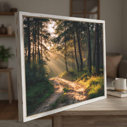 Forest Path Canvas Print – styled room view 4