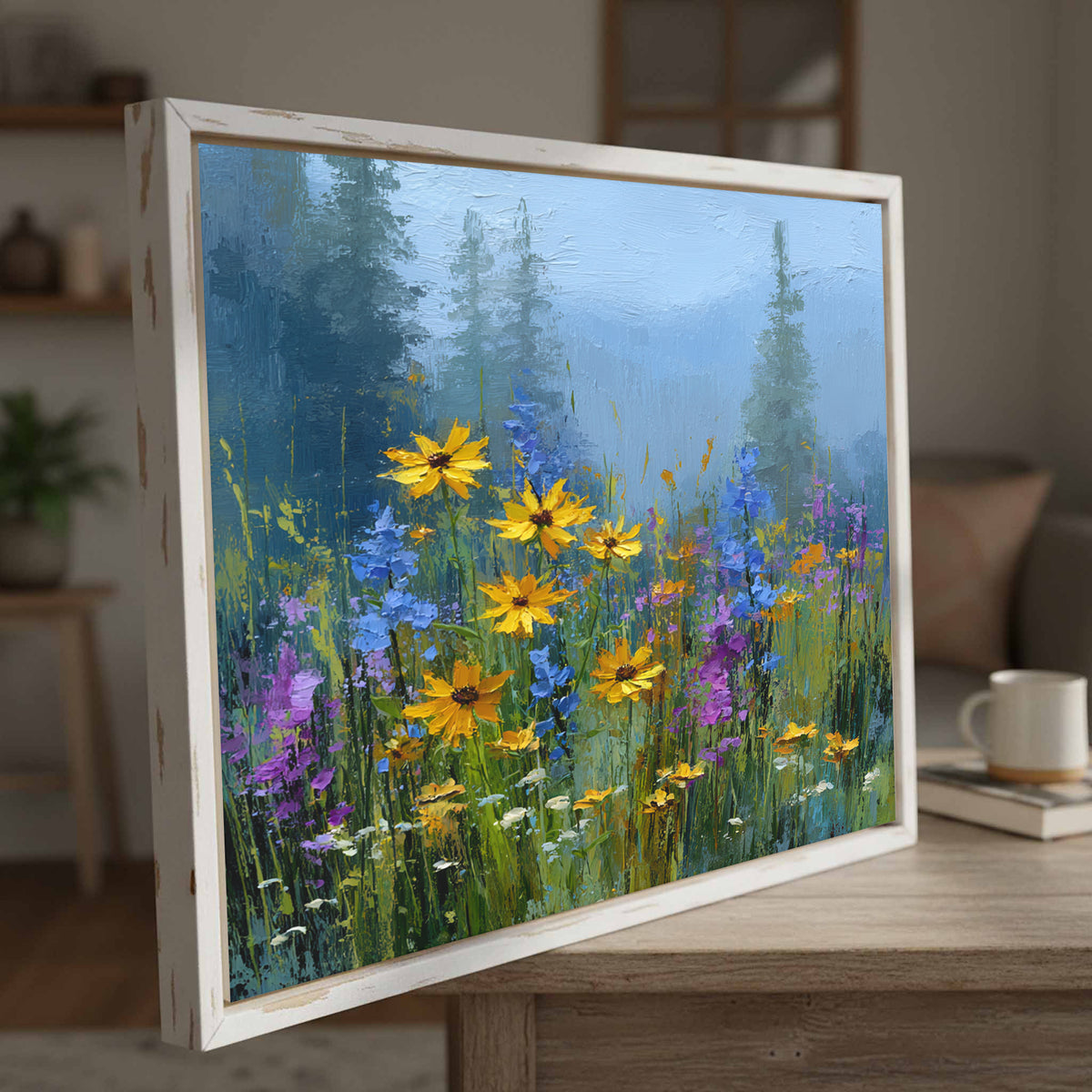 Wildflower Meadow Canvas Print – styled room view 3