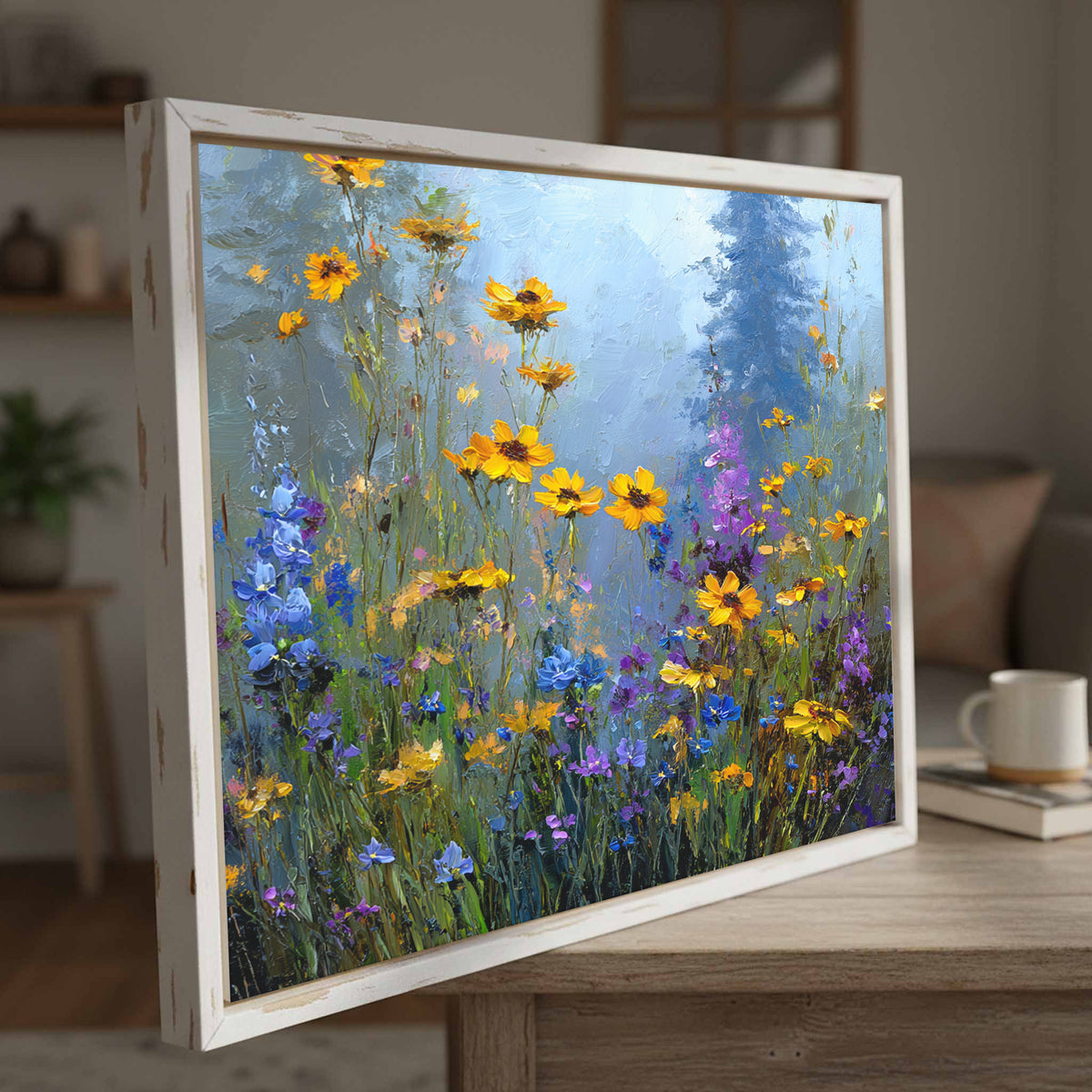 Wildflower Meadow Canvas Print – styled room view 3