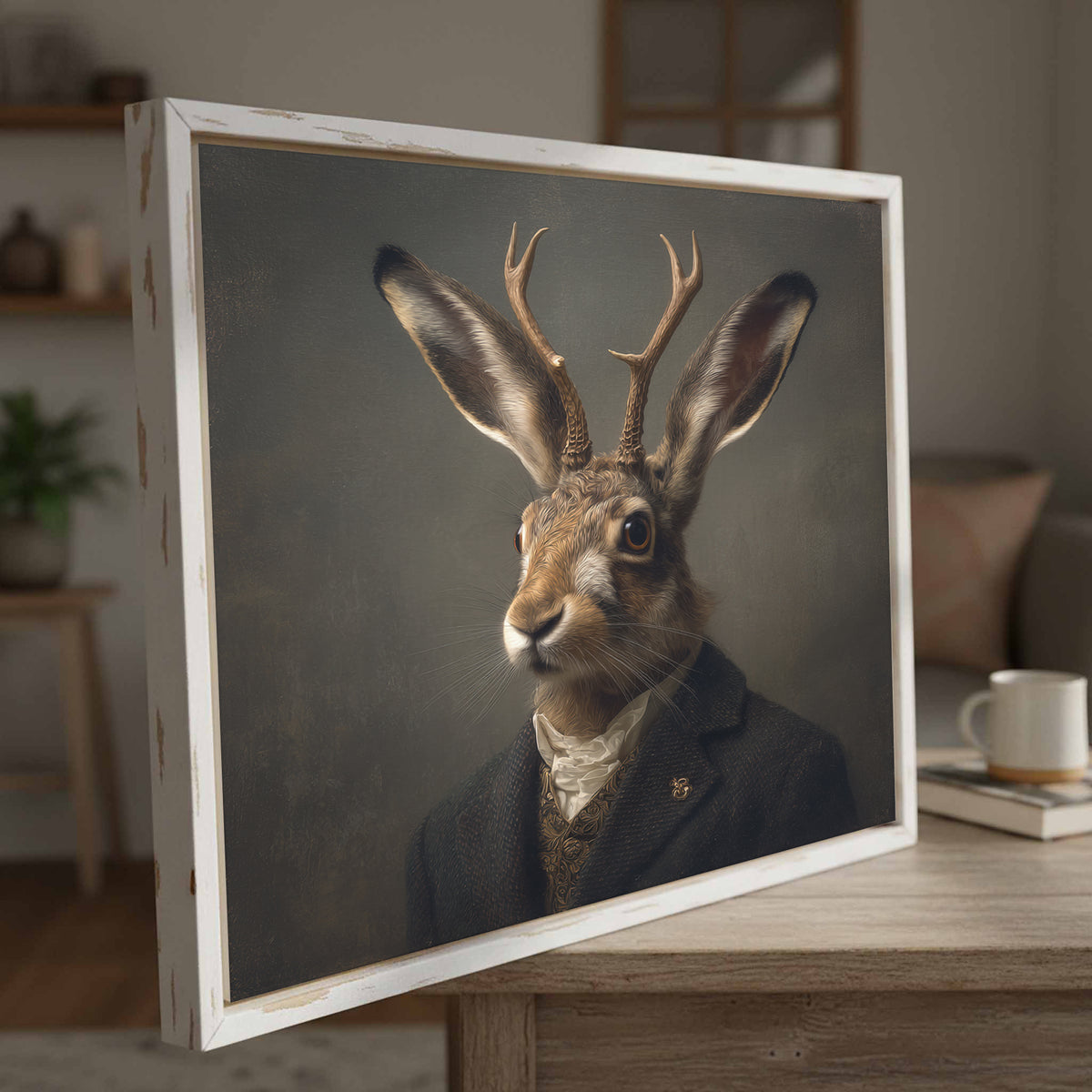 Jackalope Portrait Print – styled room view 2