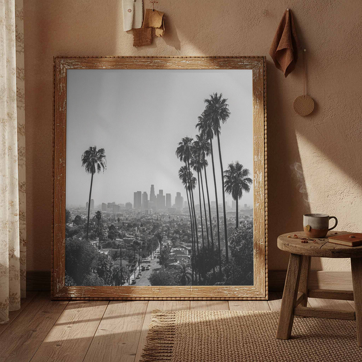 Los Angeles Skyline Canvas Print – styled room view 3