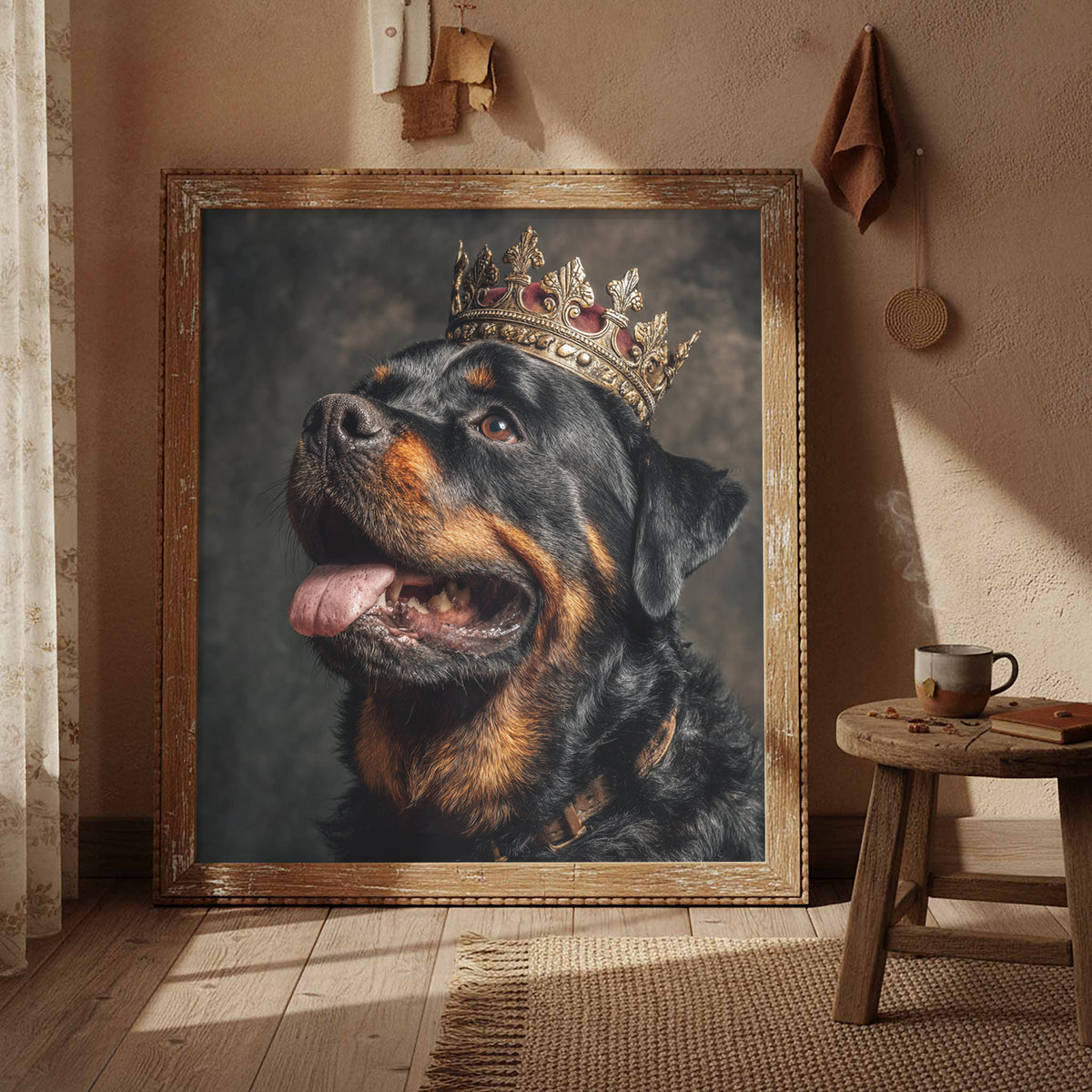 Rottweiler King Canvas Print – styled room view 3