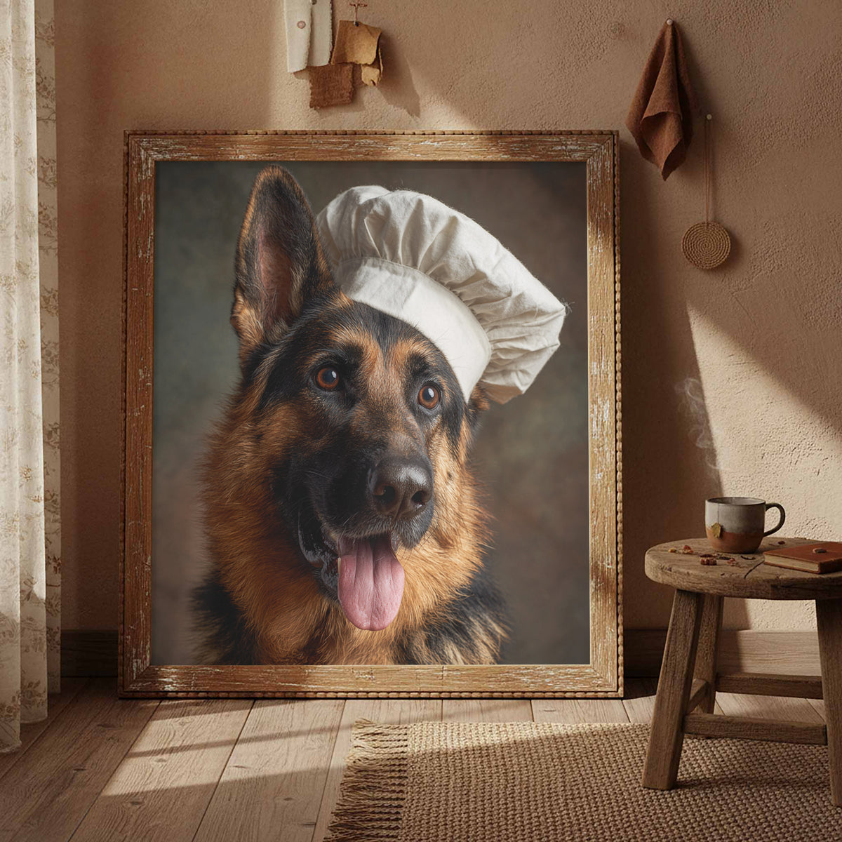 German Shepherd Chef Canvas Print – styled room view 3