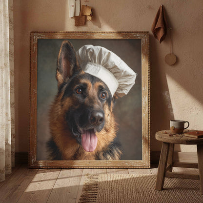 German Shepherd Chef Canvas Print – styled room view 3