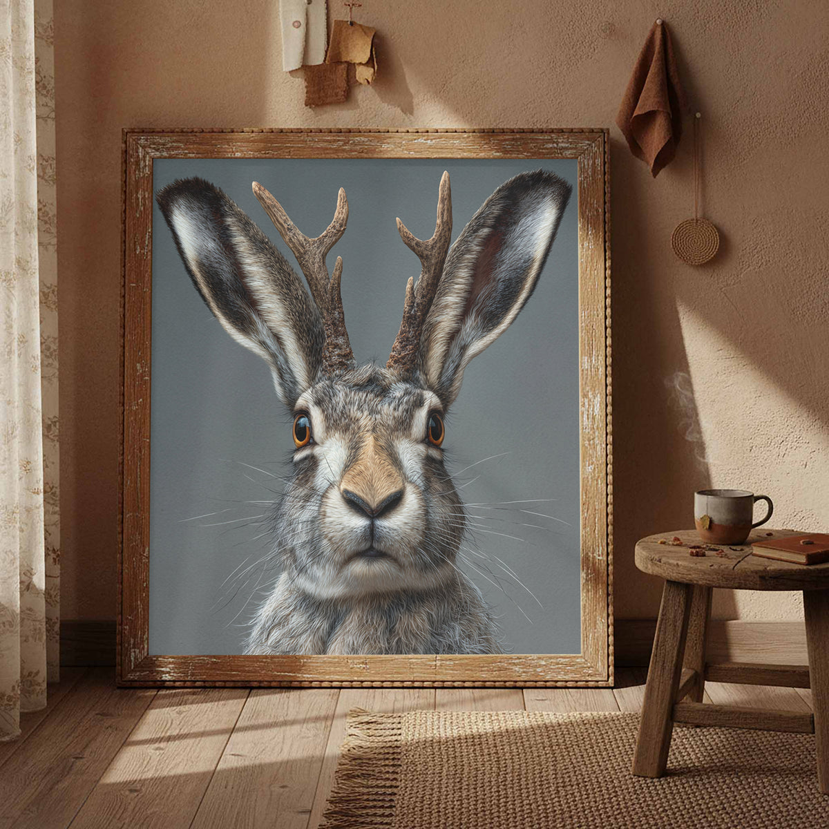Jackalope Canvas Wall Art – styled room view 4