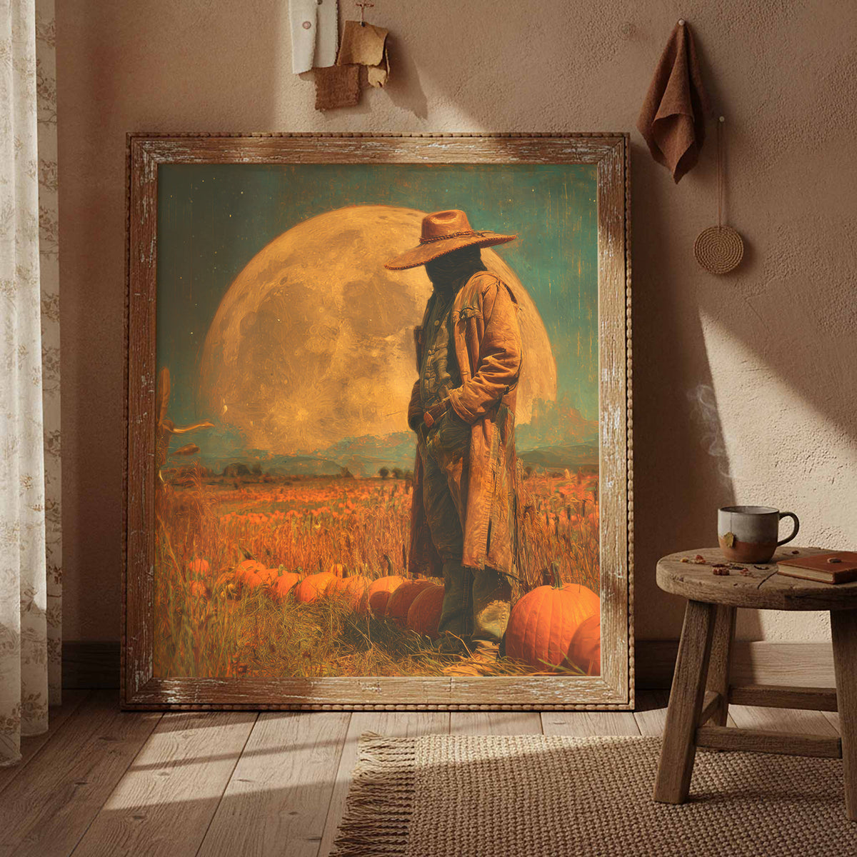 Halloween Cowboy Canvas Print – styled room view 4