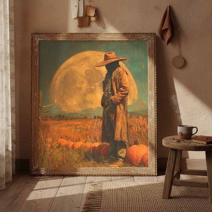 Halloween Cowboy Canvas Print – styled room view 4