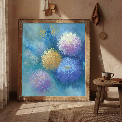 Abstract Floral Canvas Wall Art – styled room view 4